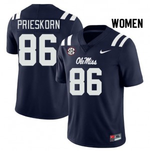 Women Caden Prieskorn Navy Ole Miss College Football #86 Jersey 809206-247