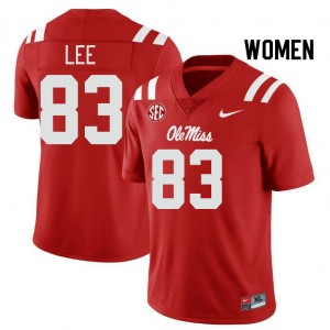 Women Cayden Lee Red Ole Miss College Football #83 Jersey 570309-908