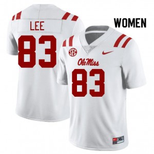 Women Cayden Lee White Rebels College Football #83 Jersey 389905-520