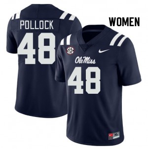 Women Charlie Pollock Navy Ole Miss College Football #48 Jersey 664822-867