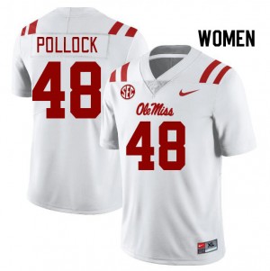 Women Charlie Pollock White Ole Miss College Football #48 Jersey 509144-821
