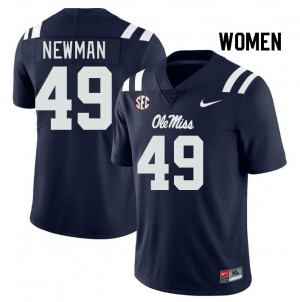 Women Daniel Newman Navy Rebels College Football #49 Jersey 692641-709