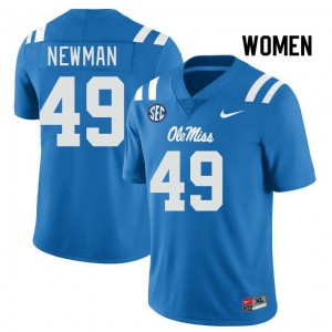 Women Daniel Newman Powder Blue Ole Miss College Football #49 Jersey 650777-858