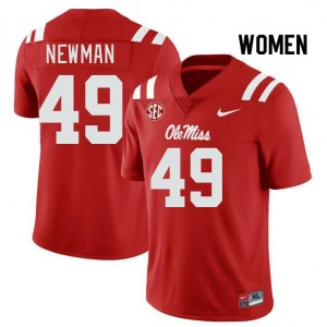 Women Daniel Newman Red Ole Miss Rebels College Football #49 Jersey 227460-511