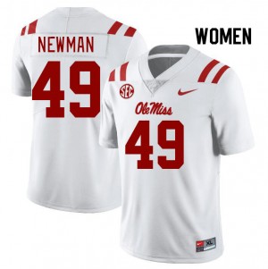 Women Daniel Newman White Ole Miss Rebels College Football #49 Jersey 758198-705