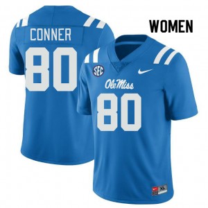 Women Jayvontay Conner Powder Blue Ole Miss College Football #80 Jersey 422814-967