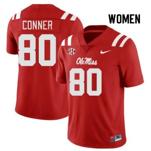 Women Jayvontay Conner Red Ole Miss Rebels College Football #80 Jersey 706824-871