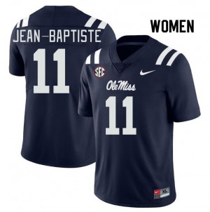 Women Jeremiah Jean-Baptiste Navy University of Mississippi College Football #11 Jersey 276858-615