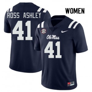Women John Ross Ashley Navy Ole Miss Rebels College Football #41 Jersey 686161-279