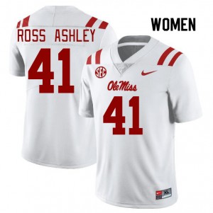 Women John Ross Ashley White Ole Miss Rebels College Football #41 Jersey 404974-112