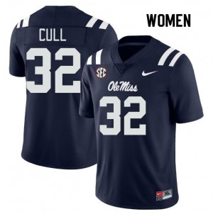 Women Nick Cull Navy Rebels College Football #32 Jersey 366706-778