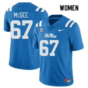 Women Quincy McGee Powder Blue Rebels College Football #67 Jersey 281810-121