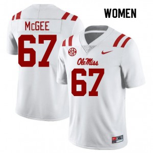 Women Quincy McGee White University of Mississippi College Football #67 Jersey 563244-484