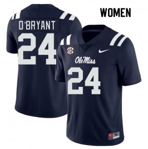 Women Richard O'Bryant Navy University of Mississippi College Football #24 Jersey 973828-520