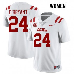 Women Richard O'Bryant White Ole Miss College Football #24 Jersey 312612-670