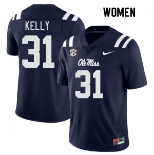 Women Torian Kelly Navy Rebels College Football #31 Jersey 965343-412