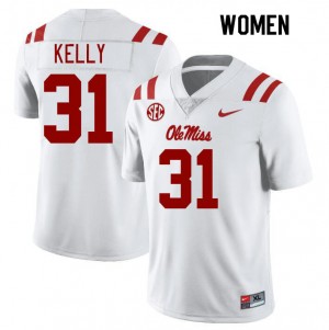 Women Torian Kelly White Ole Miss College Football #31 Jersey 987431-616