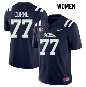 Women Victor Curne Navy Ole Miss College Football #77 Jersey 506584-106