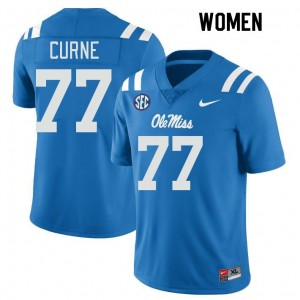 Women Victor Curne Powder Blue Ole Miss College Football #77 Jersey 424778-334