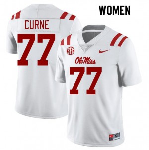 Women Victor Curne White Ole Miss Rebels College Football #77 Jersey 104536-194