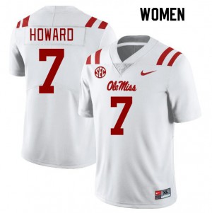 Women Walker Howard White Ole Miss College Football #7 Jersey 392833-386