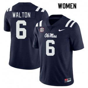 Women Zamari Walton Navy University of Mississippi College Football #6 Jersey 416517-501