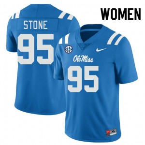 Women Akelo Stone Powder Blue Ole Miss College Football #95 Jersey 318667-407