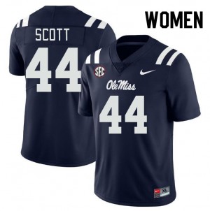 Women Ali Scott Navy Ole Miss College Football #44 Jersey 347311-549