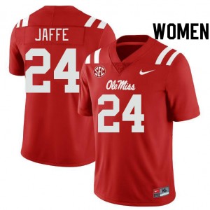 Women Andy Jaffe Red Ole Miss College Football #24 Jersey 663886-880