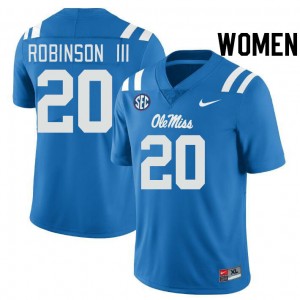 Women Anthony Robinson III Powder Blue Ole Miss Rebels College Football #20 Jersey 723439-847