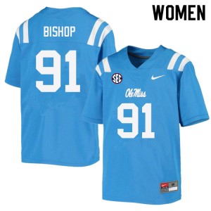 Women Aubrey Bishop Powder Blue Ole Miss College Football #91 Jersey 268550-757