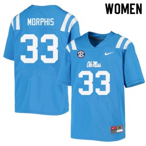 Women Austin Morphis Powder Blue Ole Miss College Football #33 Jersey 622853-373
