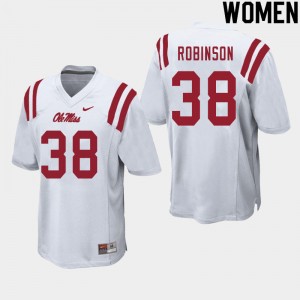 Women Austrian Robinson White University of Mississippi College Football #38 Jersey 738326-336