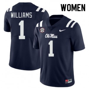 Women Ayden Williams Navy Ole Miss Rebels College Football #1 Jersey 827204-790