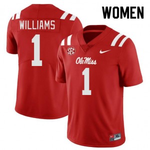 Women Ayden Williams Red Ole Miss College Football #1 Jersey 914449-411