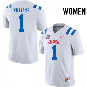 Women Ayden Williams White Ole Miss Rebels 2024 New College Football #1 Jersey 123116-811