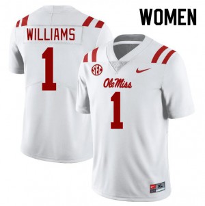 Women Ayden Williams White Ole Miss College Football #1 Jersey 182628-169