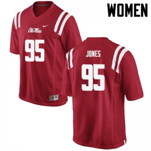 Women Benito Jones Red Ole Miss Rebels College Football #95 Jersey 725974-342