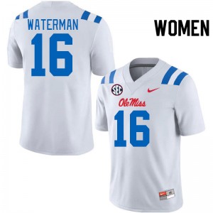 Women Braden Waterman White Ole Miss Rebels 2024 New College Football #16 Jersey 412911-328