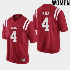 Women Brandon Mack Red Rebels College Football #4 Jersey 579394-594