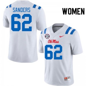 Women Brycen Sanders White Ole Miss Rebels 2024 New College Football #62 Jersey 350035-572