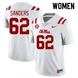 Women Brycen Sanders White Ole Miss College Football #62 Jersey 948652-621