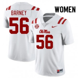 Women CJ Barney White University of Mississippi College Football #56 Jersey 622601-705