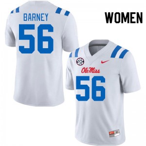 Women CJ Barney White University of Mississippi 2024 New College Football #56 Jersey 176515-223
