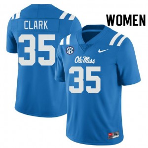 Women Cam Clark Powder Blue Ole Miss College Football #35 Jersey 887249-514
