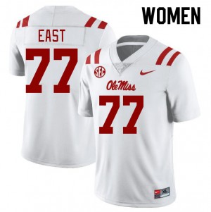 Women Cam East White Ole Miss Rebels College Football #77 Jersey 996204-231