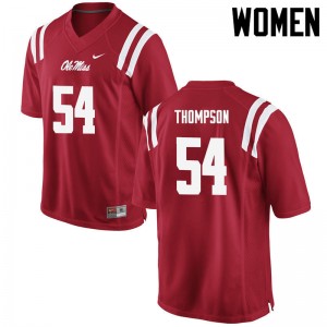 Women Carlos Thompson Red University of Mississippi College Football #54 Jersey 143929-483