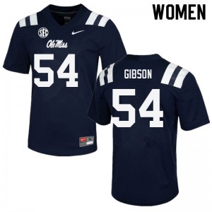 Women Carter Gibson Navy Ole Miss College Football #54 Jersey 242076-968