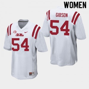 Women Carter Gibson White Ole Miss Rebels College Football #54 Jersey 513997-335