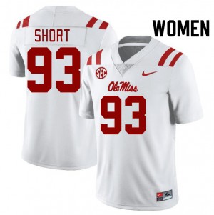 Women Carter Short White Rebels College Football #93 Jersey 787289-427